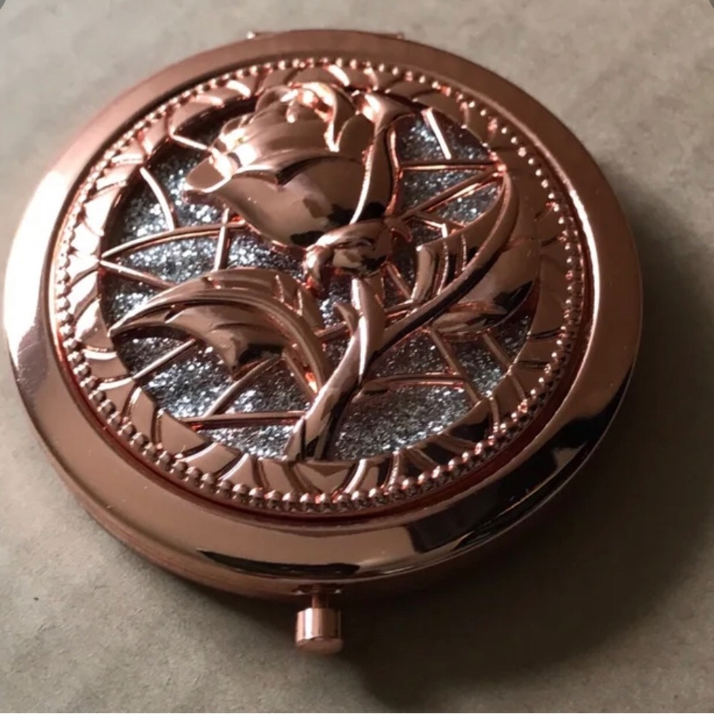 New Disney Beauty and the Beast - Belle's rose diecut Compact Mirror